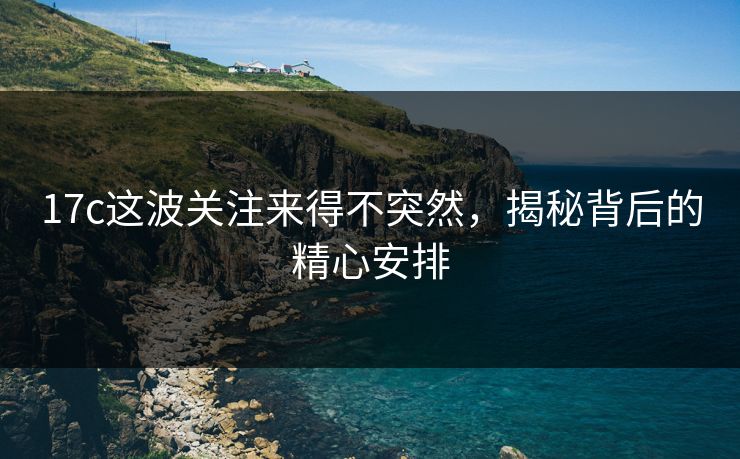 17c这波关注来得不突然，揭秘背后的精心安排