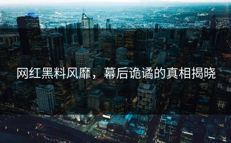 网红黑料风靡，幕后诡谲的真相揭晓